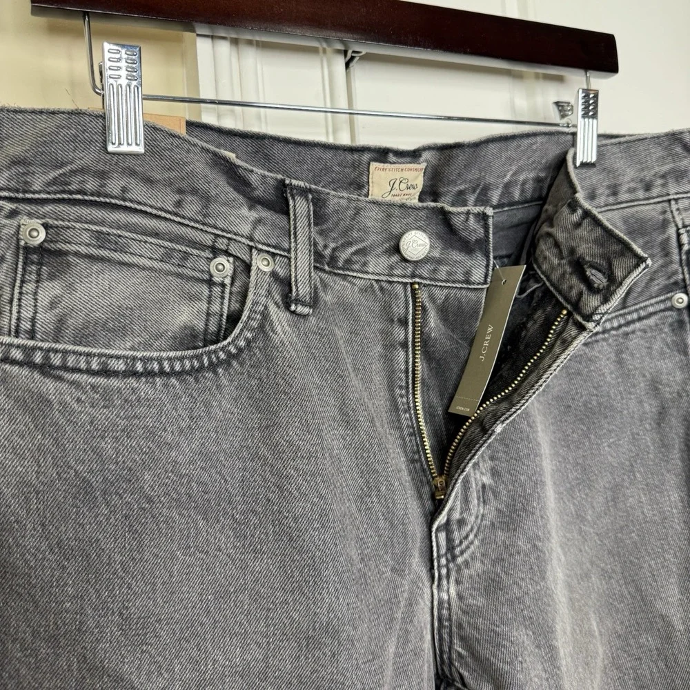 J. Crew 484 Jeans Men's 32/34 (34.5/34) Black Faded Wash Slim Fit Denim Pants